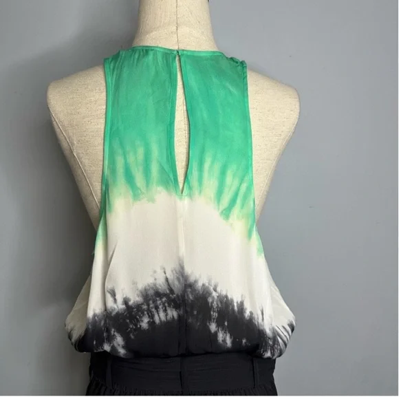 A.L.C Tallulah Tie-Dye Sleeveless Silk Midi Dress Belted Racerback Size 14 - Picture 8 of 11